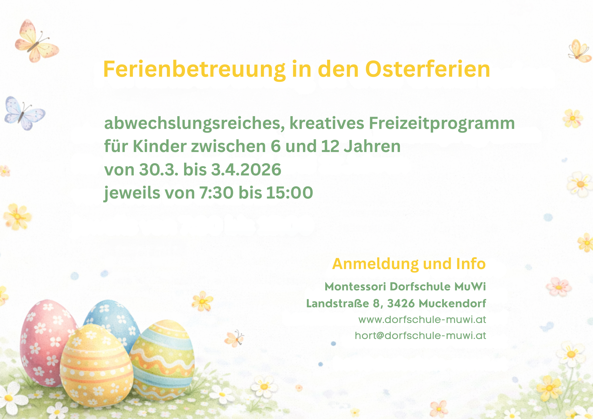 Ferienbetreuung Osterferien 2026