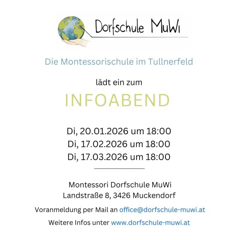 Ein Einladungstext mit den Daten für die Infoabende